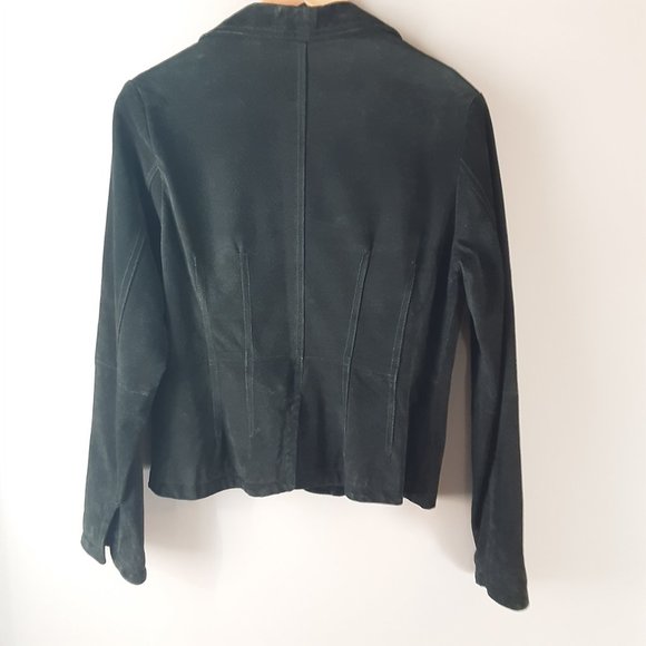 Atmosphere Women's Black Suede Leather Jacket Blazer Size Large - Picture 5 of 16